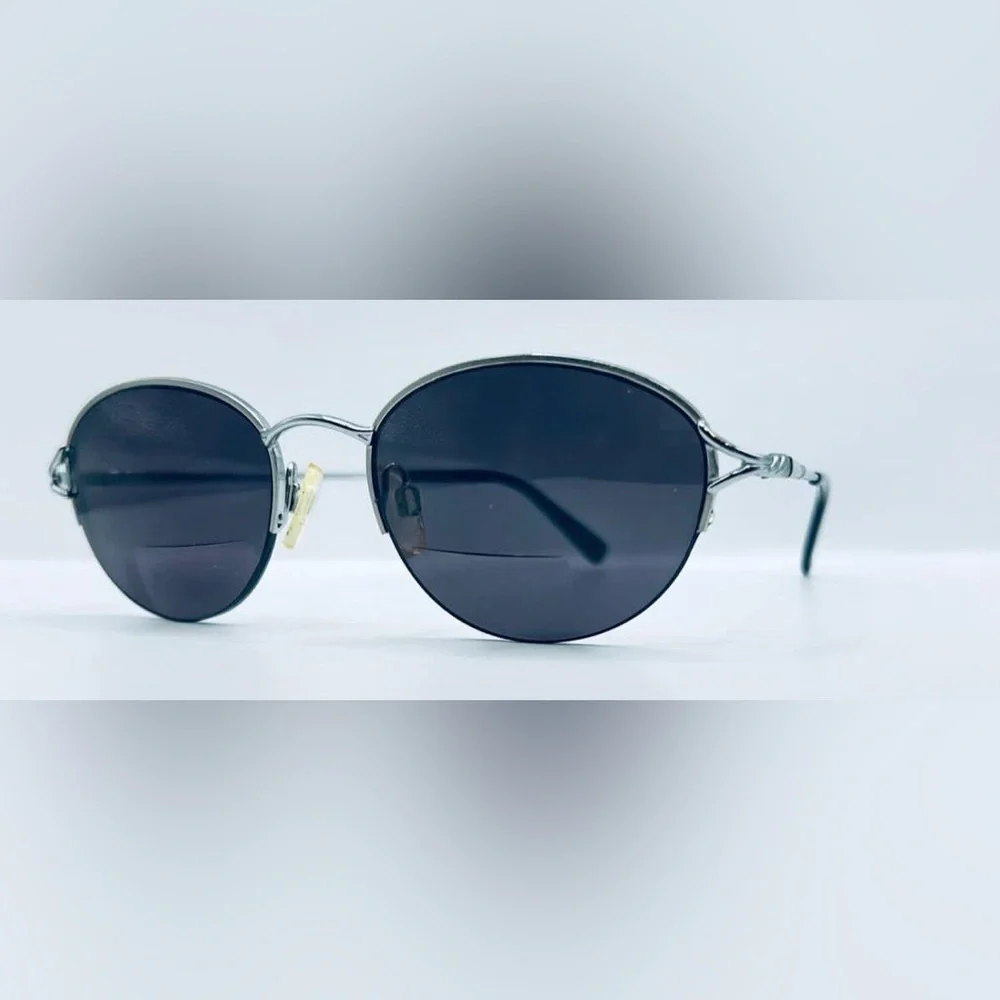 Liza Silver Oval Half-Rim Sunglasses Frames Only